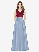 Front View Thumbnail - Cloudy & Burgundy Alfred Sung Bridesmaid Dress D753