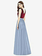 Rear View Thumbnail - Cloudy & Burgundy Alfred Sung Bridesmaid Dress D753