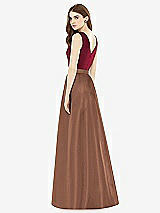 Rear View Thumbnail - Cognac & Burgundy Alfred Sung Bridesmaid Dress D753