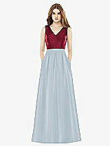 Front View Thumbnail - Mist & Burgundy Alfred Sung Bridesmaid Dress D753