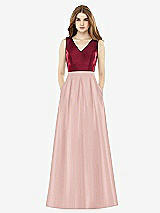 Front View Thumbnail - Rose & Burgundy Alfred Sung Bridesmaid Dress D753