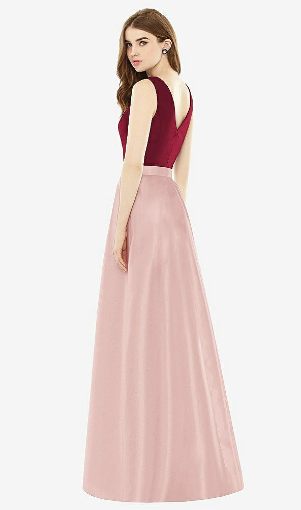 Back View - Rose & Burgundy Alfred Sung Bridesmaid Dress D753