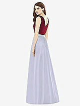 Rear View Thumbnail - Silver Dove & Burgundy Alfred Sung Bridesmaid Dress D753