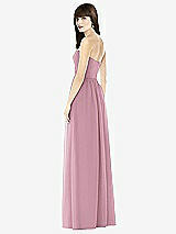 Rear View Thumbnail - Dusty Pink Sweeheart Chiffon Natural Waist Dress