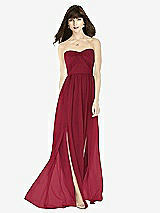 Front View Thumbnail - Burgundy Sweeheart Chiffon Natural Waist Dress