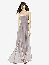 Front View Thumbnail - Cashmere Gray Sweeheart Chiffon Natural Waist Dress