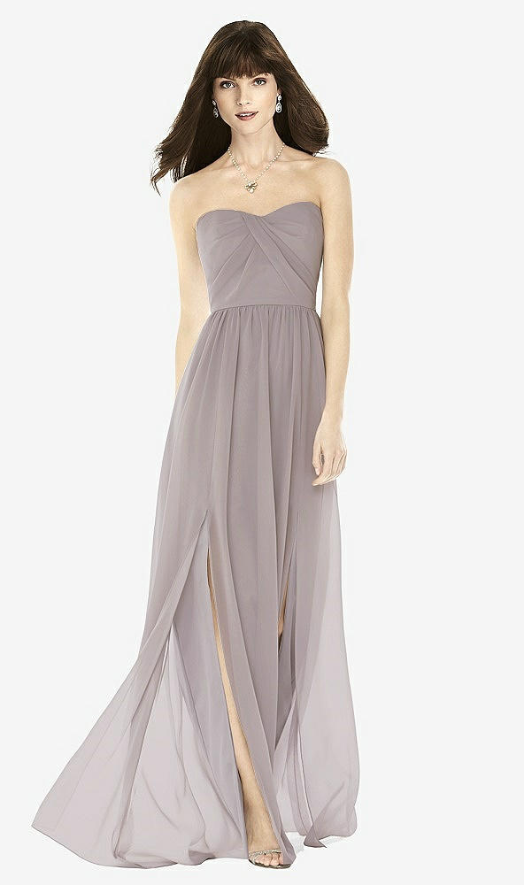 Front View - Cashmere Gray Sweeheart Chiffon Natural Waist Dress