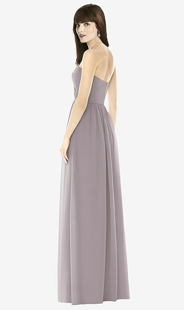 Back View - Cashmere Gray Sweeheart Chiffon Natural Waist Dress