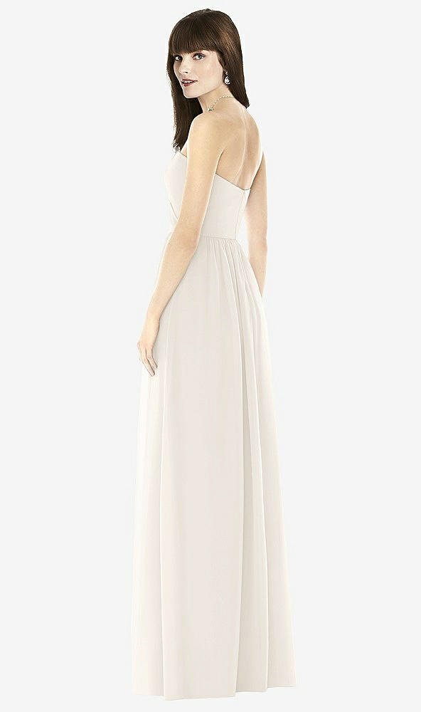 Back View - Ivory Sweeheart Chiffon Natural Waist Dress