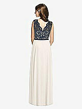 Rear View Thumbnail - Ivory & Midnight Navy Dessy Collection Junior Bridesmaid Dress JR542