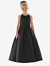 Front View Thumbnail - Black Flower Girl Dress FL4059