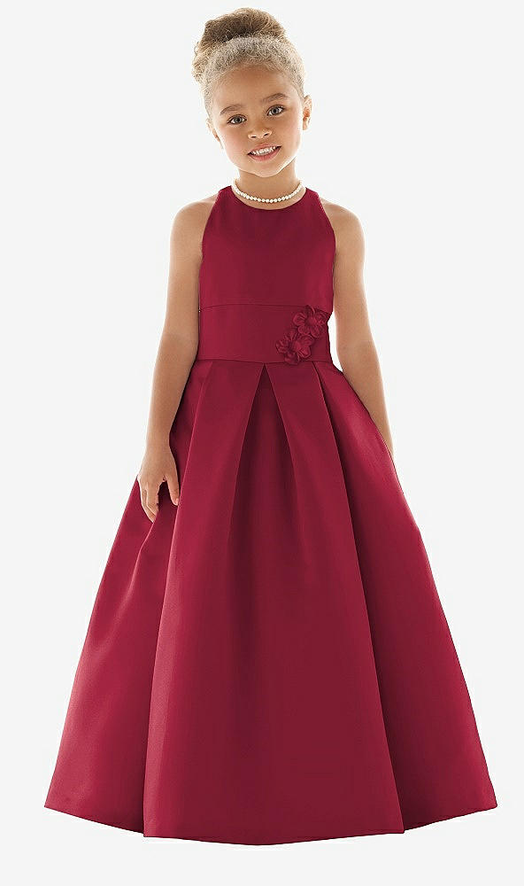 Front View - Burgundy Flower Girl Dress FL4059