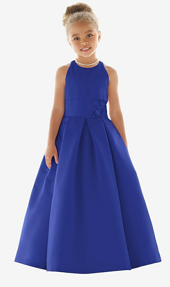 Front View - Cobalt Blue Flower Girl Dress FL4059