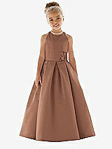 Front View Thumbnail - Cognac Flower Girl Dress FL4059