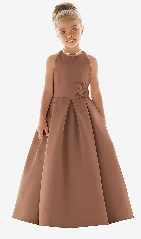 Front View - Cognac Flower Girl Dress FL4059