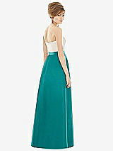 Rear View Thumbnail - Jade & Ivory Strapless Pleated Skirt Maxi Dress with Pockets