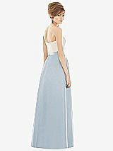 Rear View Thumbnail - Mist & Ivory Strapless Pleated Skirt Maxi Dress with Pockets