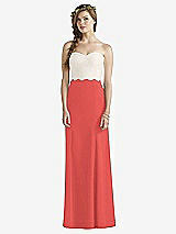 Front View Thumbnail - Perfect Coral & Ivory Social Bridesmaids Dress 8191