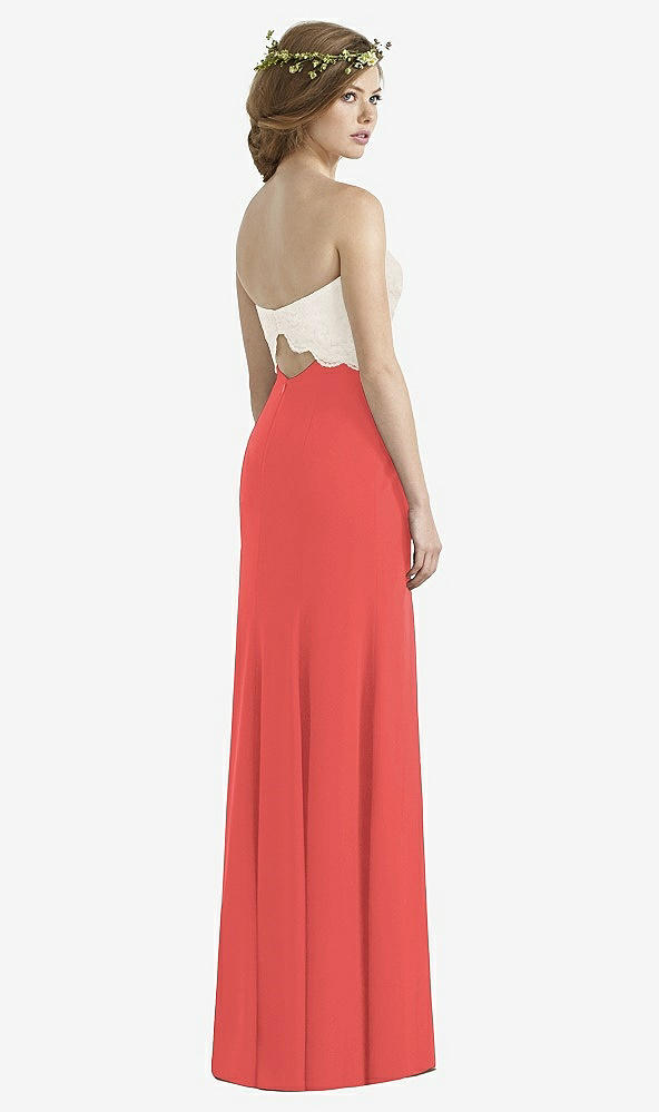 Back View - Perfect Coral & Ivory Social Bridesmaids Dress 8191