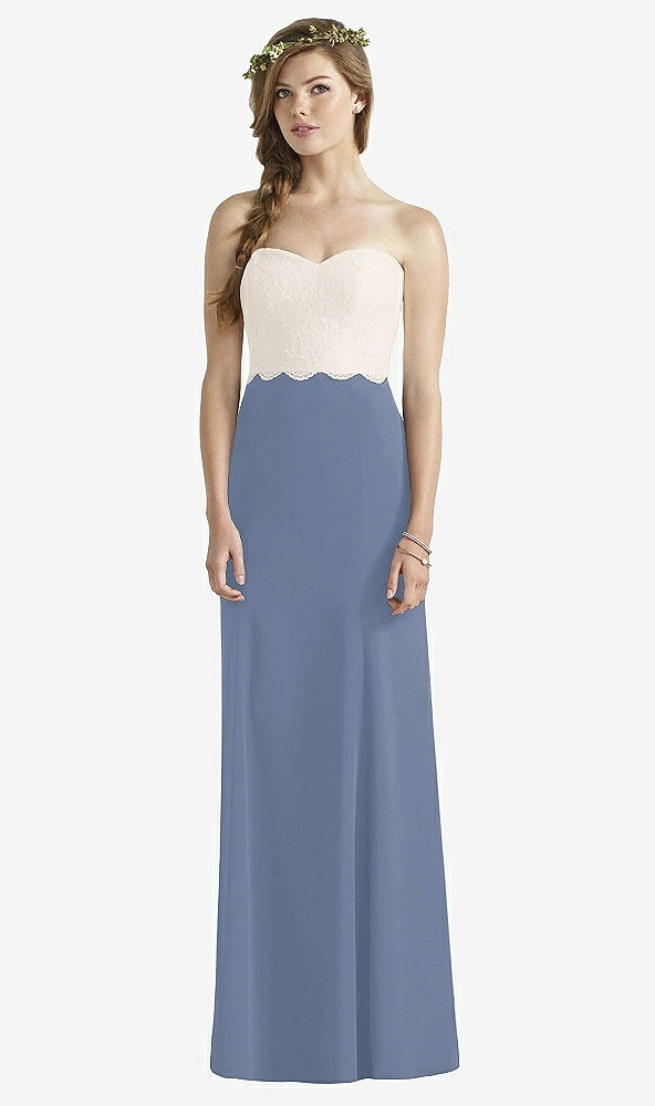 Front View - Larkspur Blue & Ivory Social Bridesmaids Dress 8191