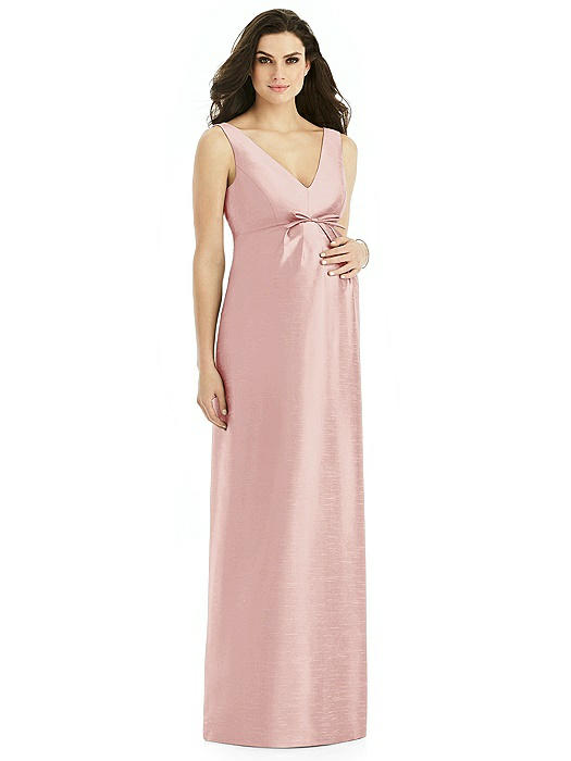 Sleeveless Satin Twill Maternity Dress