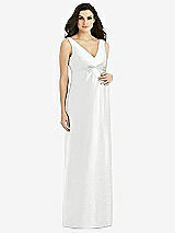 Front View Thumbnail - White Sleeveless Satin Twill Maternity Dress