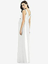 Rear View Thumbnail - White Sleeveless Satin Twill Maternity Dress