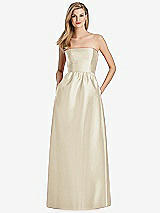 Rear View Thumbnail - Champagne Lela Rose Bridesmaid Dress LR248