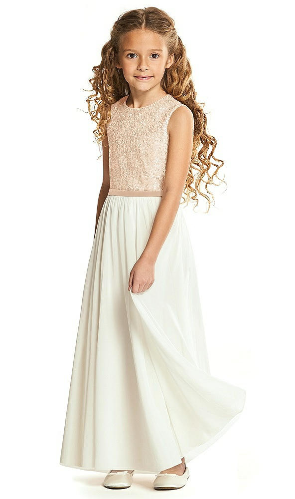 Front View - Rose Gold Flower Girl Dress FL4061