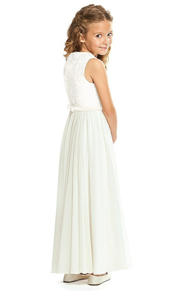 Back View - Ivory Flower Girl Dress FL4061