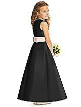 Rear View Thumbnail - Black & Blush Flower Girl Dress FL4062