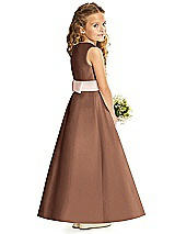 Rear View Thumbnail - Cognac & Blush Flower Girl Dress FL4062