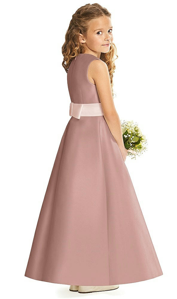 Back View - Neu Nude & Blush Flower Girl Dress FL4062