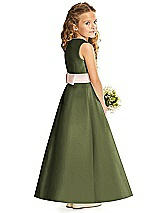 Rear View Thumbnail - Olive Green & Blush Flower Girl Dress FL4062