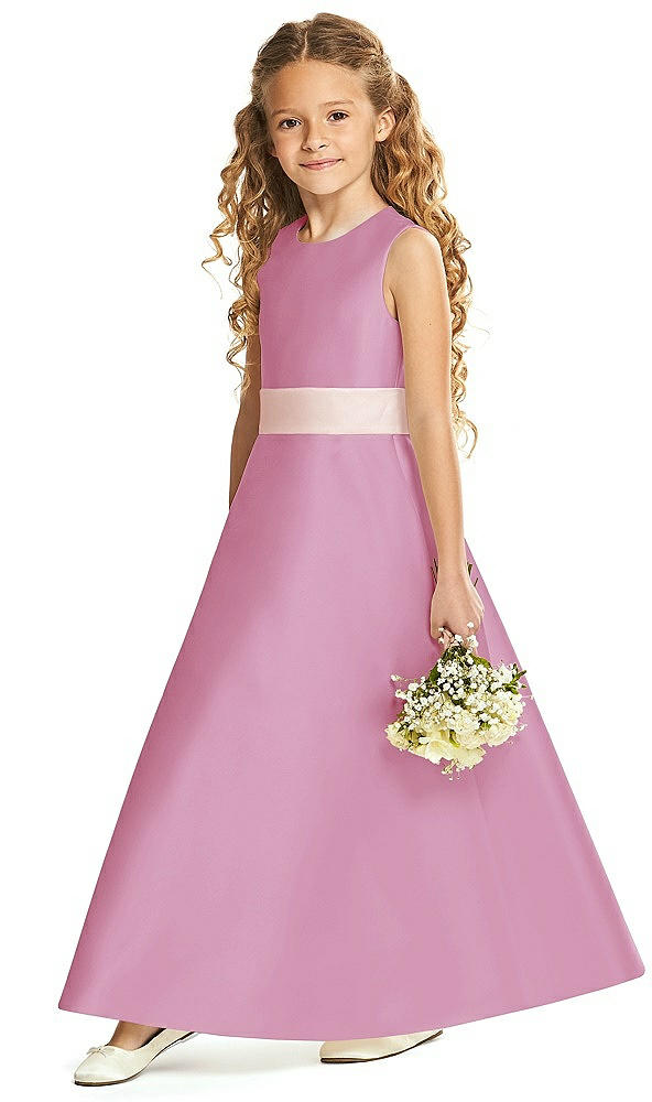 Front View - Powder Pink & Blush Flower Girl Dress FL4062