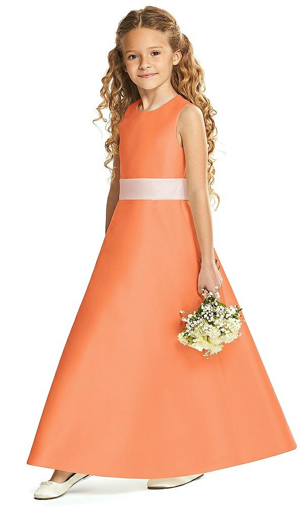 Front View - Portofino Orange & Blush Flower Girl Dress FL4062