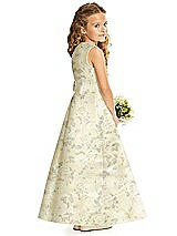 Rear View Thumbnail - Butter Yellow Floral Flower Girl Dress FL4062FP