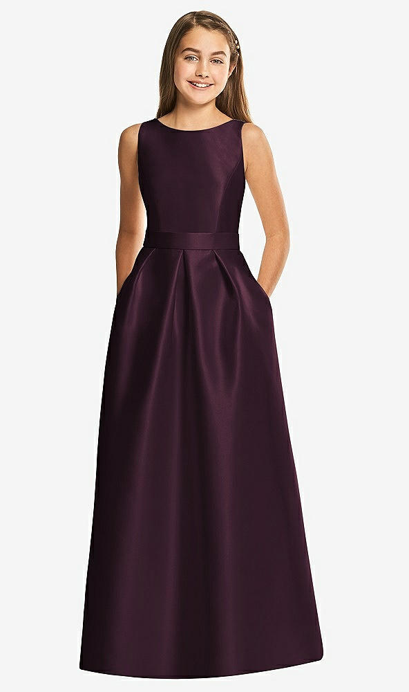 Front View - Deep Plum Alfred Sung Junior Bridesmaid Style JR544