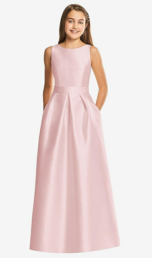 Front View - Ballet Pink Alfred Sung Junior Bridesmaid Style JR544