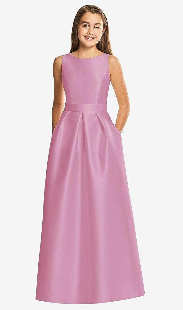 Front View - Powder Pink Alfred Sung Junior Bridesmaid Style JR544