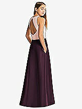 Front View Thumbnail - Deep Plum & Blush Alfred Sung Junior Bridesmaid Style JR545