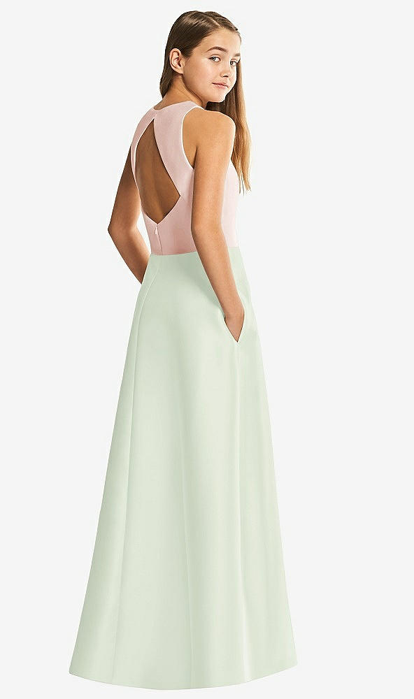 Front View - Mint Green & Blush Alfred Sung Junior Bridesmaid Style JR545
