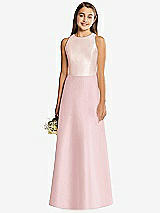 Rear View Thumbnail - Ballet Pink & Blush Alfred Sung Junior Bridesmaid Style JR545