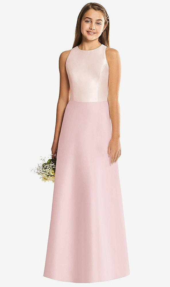 Back View - Ballet Pink & Blush Alfred Sung Junior Bridesmaid Style JR545