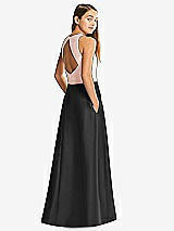 Front View Thumbnail - Black & Blush Alfred Sung Junior Bridesmaid Style JR545