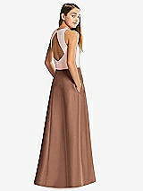 Front View Thumbnail - Cognac & Blush Alfred Sung Junior Bridesmaid Style JR545