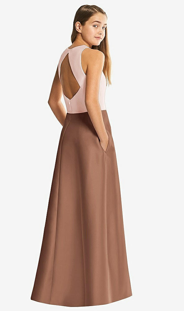 Front View - Cognac & Blush Alfred Sung Junior Bridesmaid Style JR545