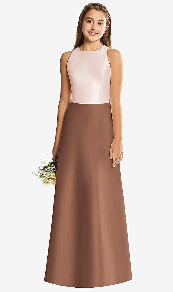 Back View - Cognac & Blush Alfred Sung Junior Bridesmaid Style JR545