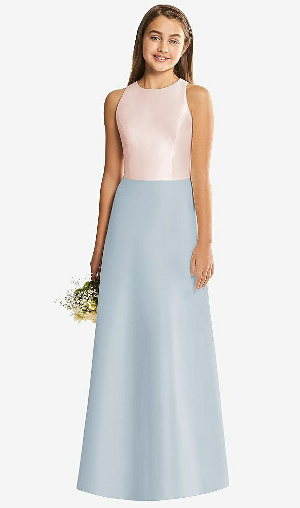 Back View - Mist & Blush Alfred Sung Junior Bridesmaid Style JR545