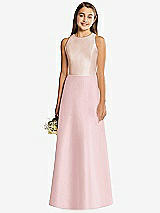 Rear View Thumbnail - Ballet Pink & Cameo Alfred Sung Junior Bridesmaid Style JR545